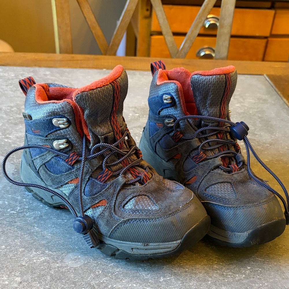 L.L. Bean Kids Hiking Boots - Blue and Red